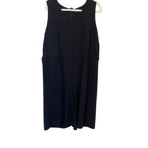 Eileen Fisher Womens Size 1X Black Sleeveless Wide Leg Crop Knit Jumpsuit
